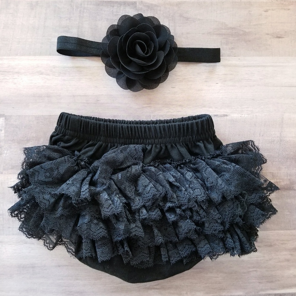 Black Lace Bloomers & Headband
